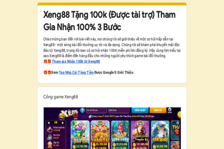 Khuyến mãi XO88 – Nhận ngay 100K khi đăng ký tài khoản